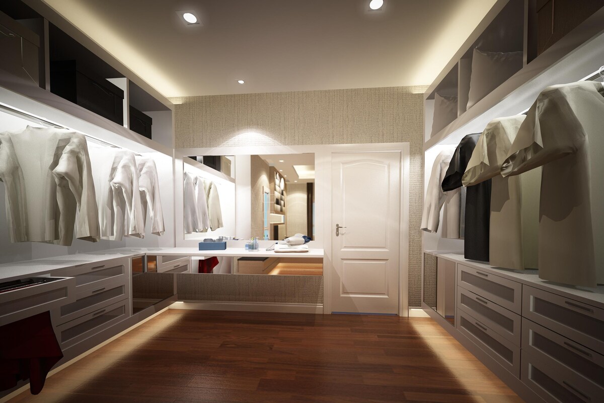 Contemporary Wardrobe Design With Cove Lighting Contemporary Wardrobe Design With Cove Lighting