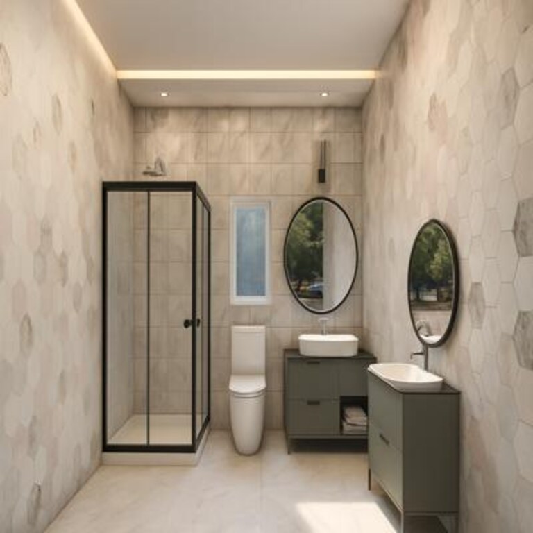 Geometric Hexagonal Master Washroom