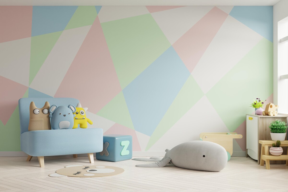 Geometric Kids Room Wall Design Geometric Kids Room Wall Design