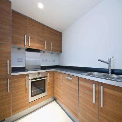Light Brown and White Modular Kitchen Design