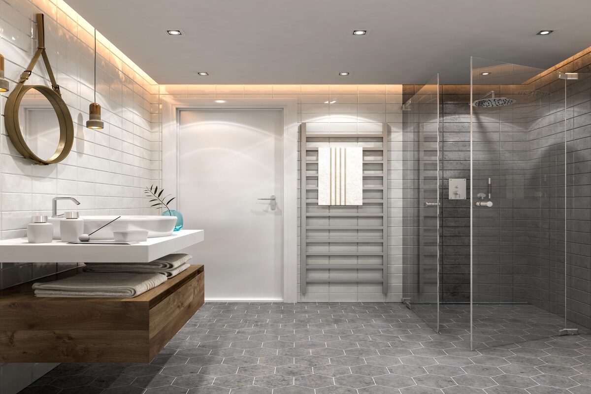 Traditional Grey Bathroom Design