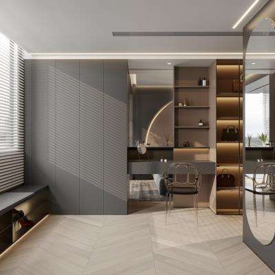 Contemporary Wardrobe Design with an Adjacent Study Table