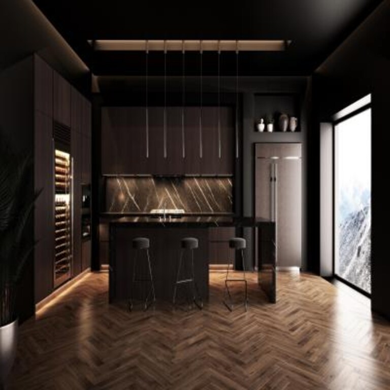 Luxury Modular Kitchen with a Brown Palette