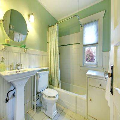 Tasteful Light Green Bathroom Design