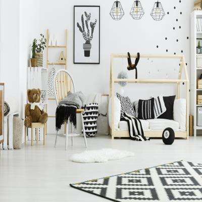 Black and White Kids Room Design