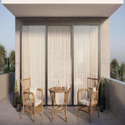 Elegant Modern Balcony Design with Wicker Furniture