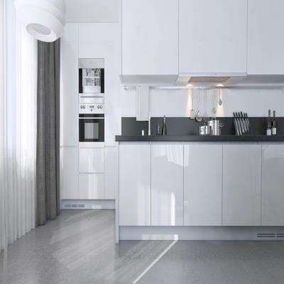 White Modular Kitchen Design with a Blend of Grey
