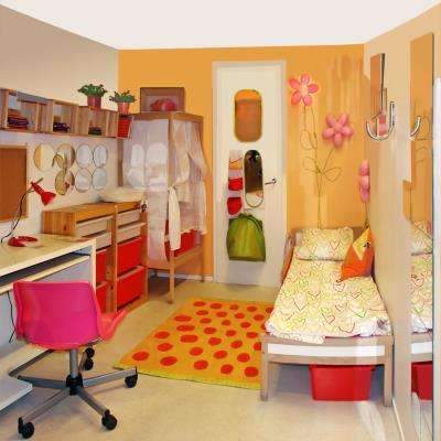 Orange and Pink Kids Room Design