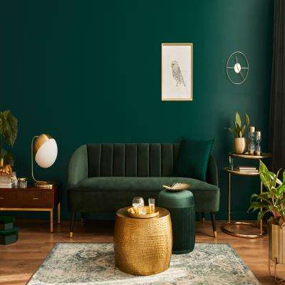 Bold Green Living Room Walls