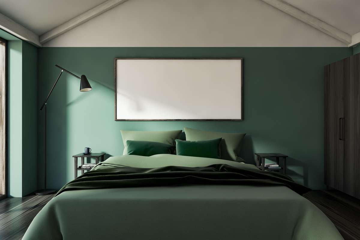 Dark Green Master Bedroom Design