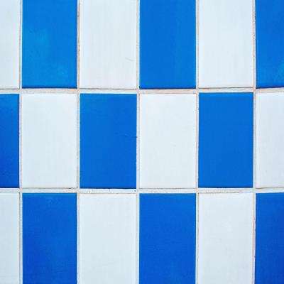 Cubical Blue White Kitchen Tiles