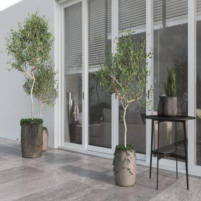 Simple Modern Balcony Design with Grey Coloured Walls