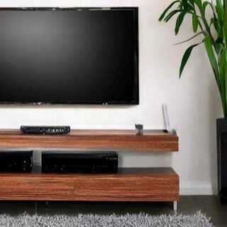 Modern TV Unit Design in Black and Brown Laminate