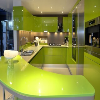 Muschio Opaco Contemporary U Shaped Kitchen Design