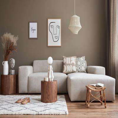 Chic Touch of Sand Living Room Design With White and Brown Accents