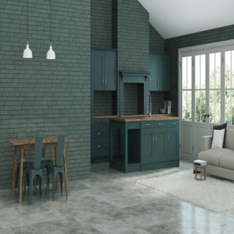 Lively Dark green kitchen tiles