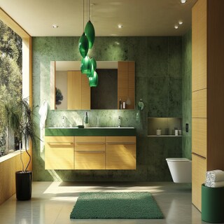 Spacious Contemporary Bathroom Design With Vanity