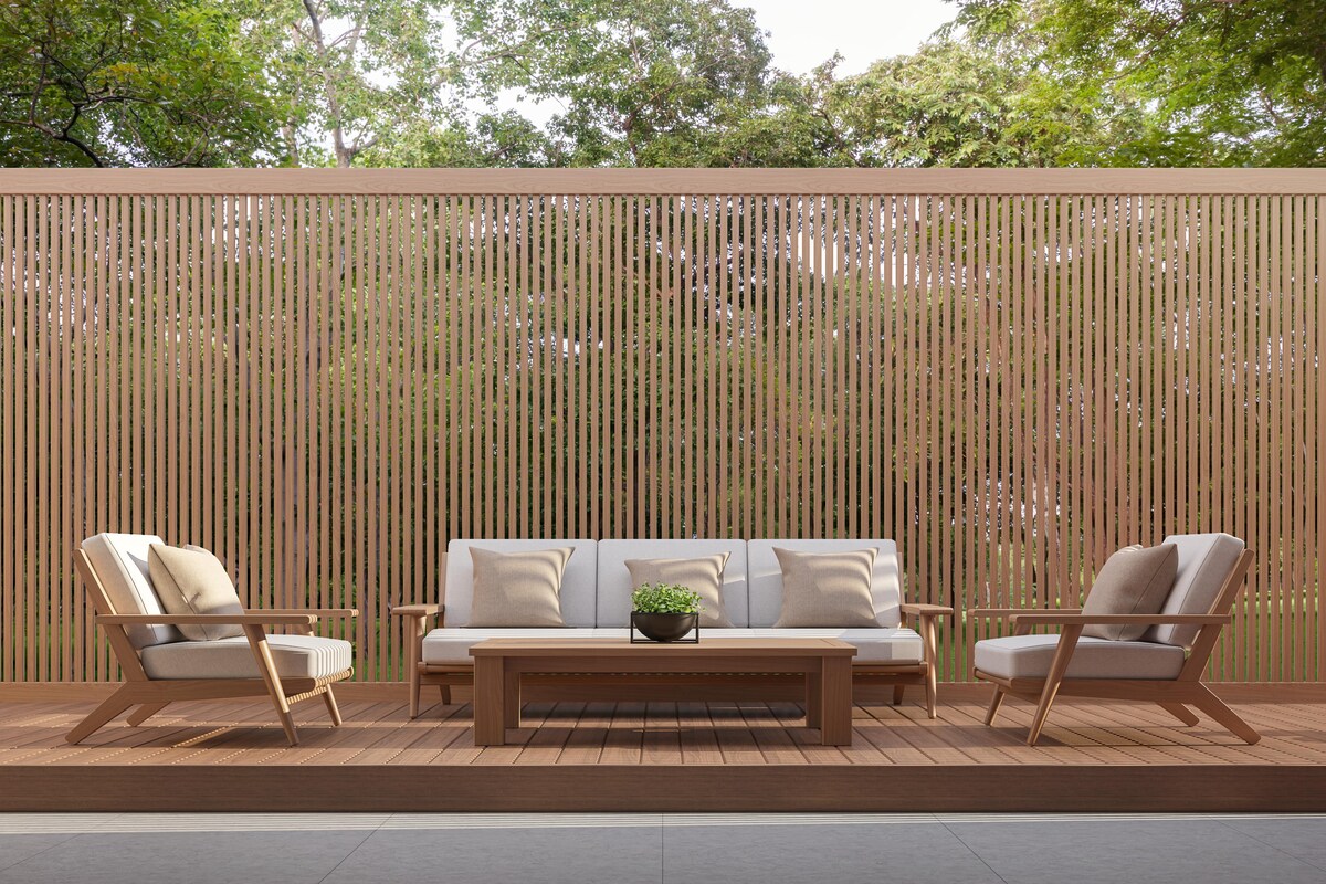 Elegant Contemporary Balcony Design with Wooden Flooring Elegant Contemporary Balcony Design with Wooden Flooring