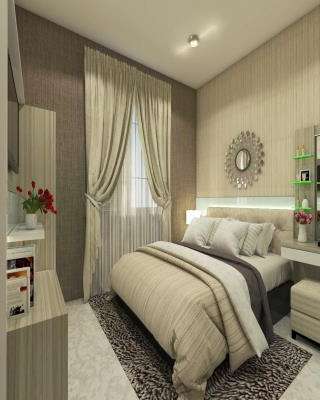 Master Bedroom Design with a Textured Wallpaper
