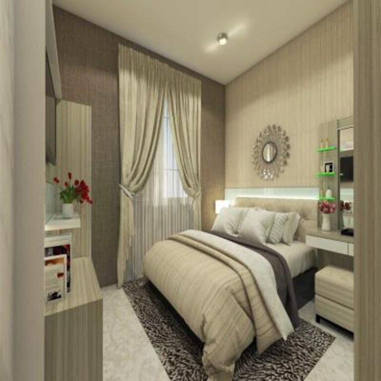 Master Bedroom Design with a Textured Wallpaper