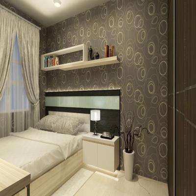 Master Bedroom Design with 3D Wallpaper