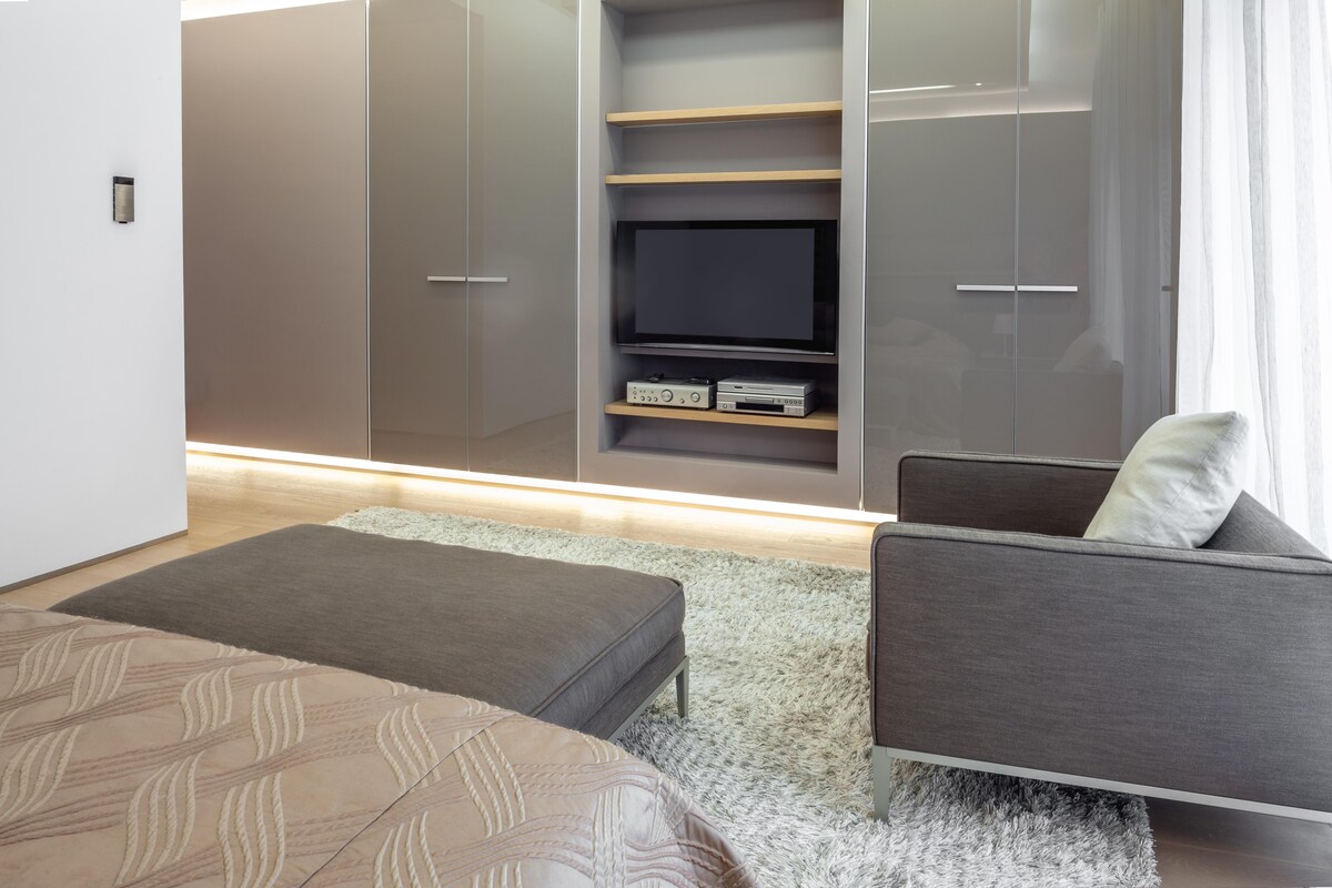 Glossy Grey Double Wardrobe