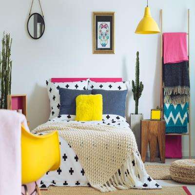 Eclectic Colourful Master Bedroom
