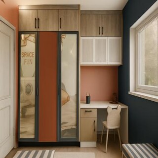 Playful Panel Wardrobe with Study Unit