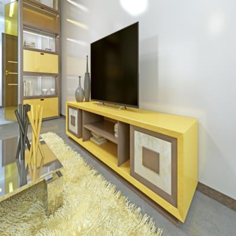 Classic TV Unit Design In Yellow