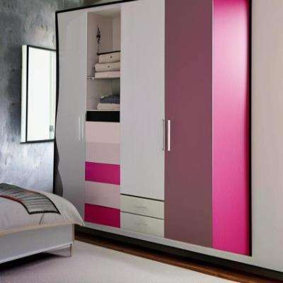 Contemporary Pink and White Wardrobe Design