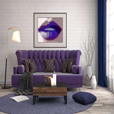 Living Room Design With Astonishing Purple And Grey Combinations