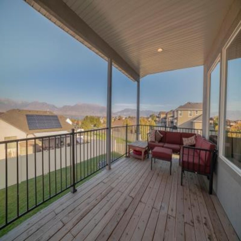 Elegant Modern Balcony Design with Wooden Flooring