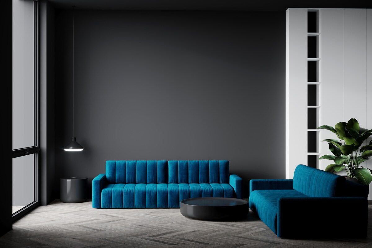 Bold Teal and Grey Living Room Bold Teal and Grey Living Room