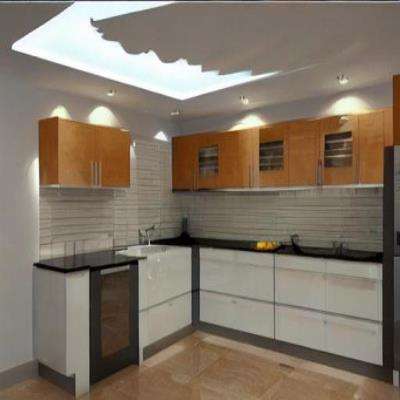 L Shaped Small Kitchen False Ceiling Design