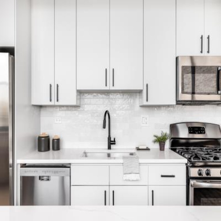 White Kitchen Counter Tile