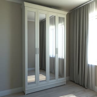 Modern Floor To Ceiling 4 Door Wardrobe Design With Mirror