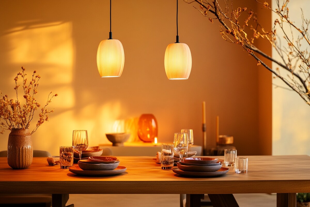 Modern Light Orange Wall Paint Design for Dining Rooms