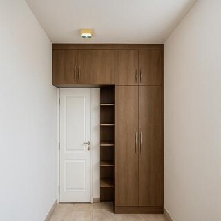 Over the Door Wooden Wardrobe with Open Shelves