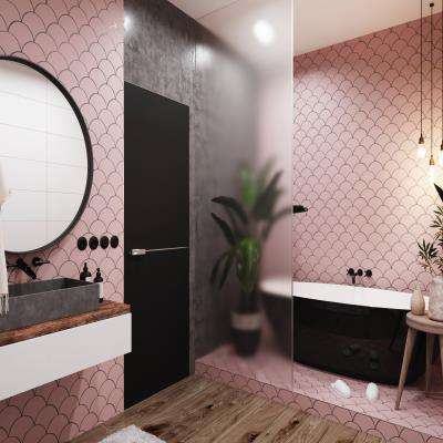 Rose Pink Bathroom Design