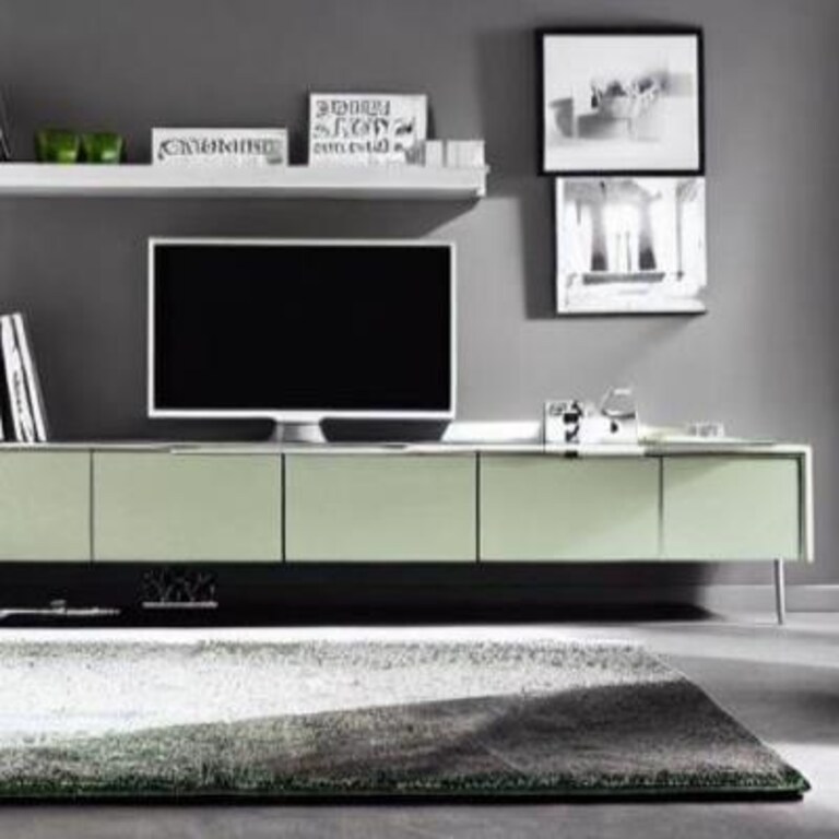 Modern TV Unit Design in White and Black Laminate