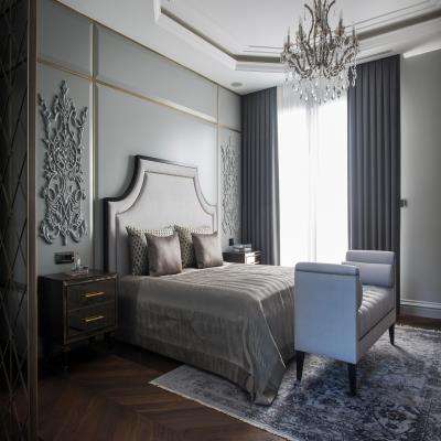 Master Bedroom Design with Grey Walls