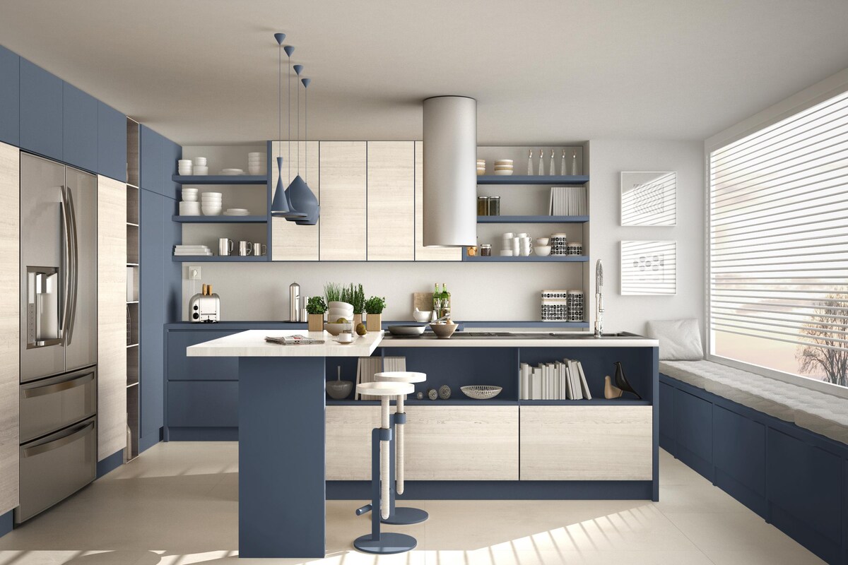 Luxurious Blue Modular Kitchen Design Luxurious Blue Modular Kitchen Design