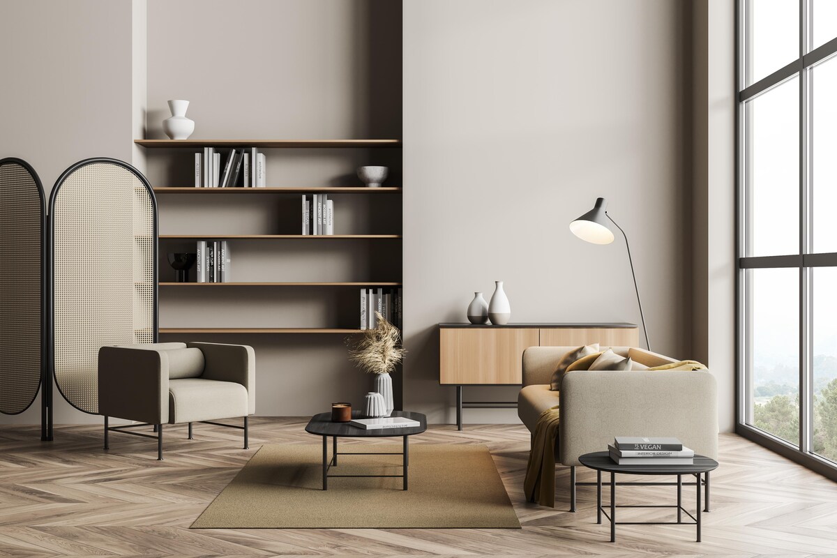 Beige Minimalist Living Room Beige Minimalist Living Room