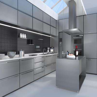 Silver Modular Kitchen Design