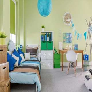 Cheerful Kids Room Design with Study Table