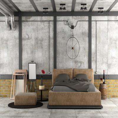 Simple Industrial Master Bedroom Design