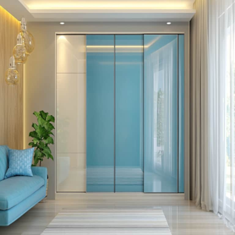 Modern 4-Door Blue Danube Sliding Door Wardrobe Design