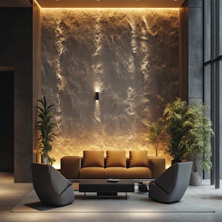 Modern Textured Wall Paint Design With Lights