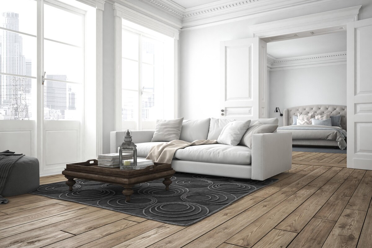 Modern Spacious Living Room Design With Vougish Plush Pile Carpet Modern Spacious Living Room Design With Vougish Plush Pile Carpet