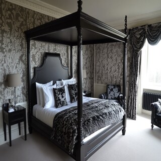 Grey Contemporary Master Bedroom Design With Four-Poster Bed